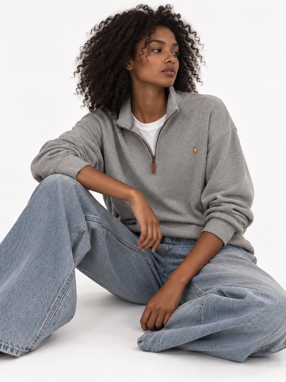 Polo Ralph Lauren Grey Quarter Zip Sweater